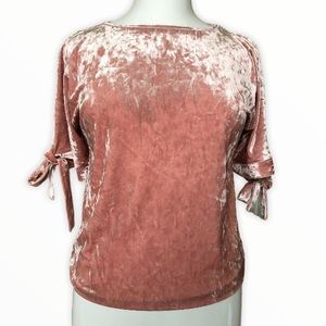 Cupio Blush Crushed Velvet Blouse